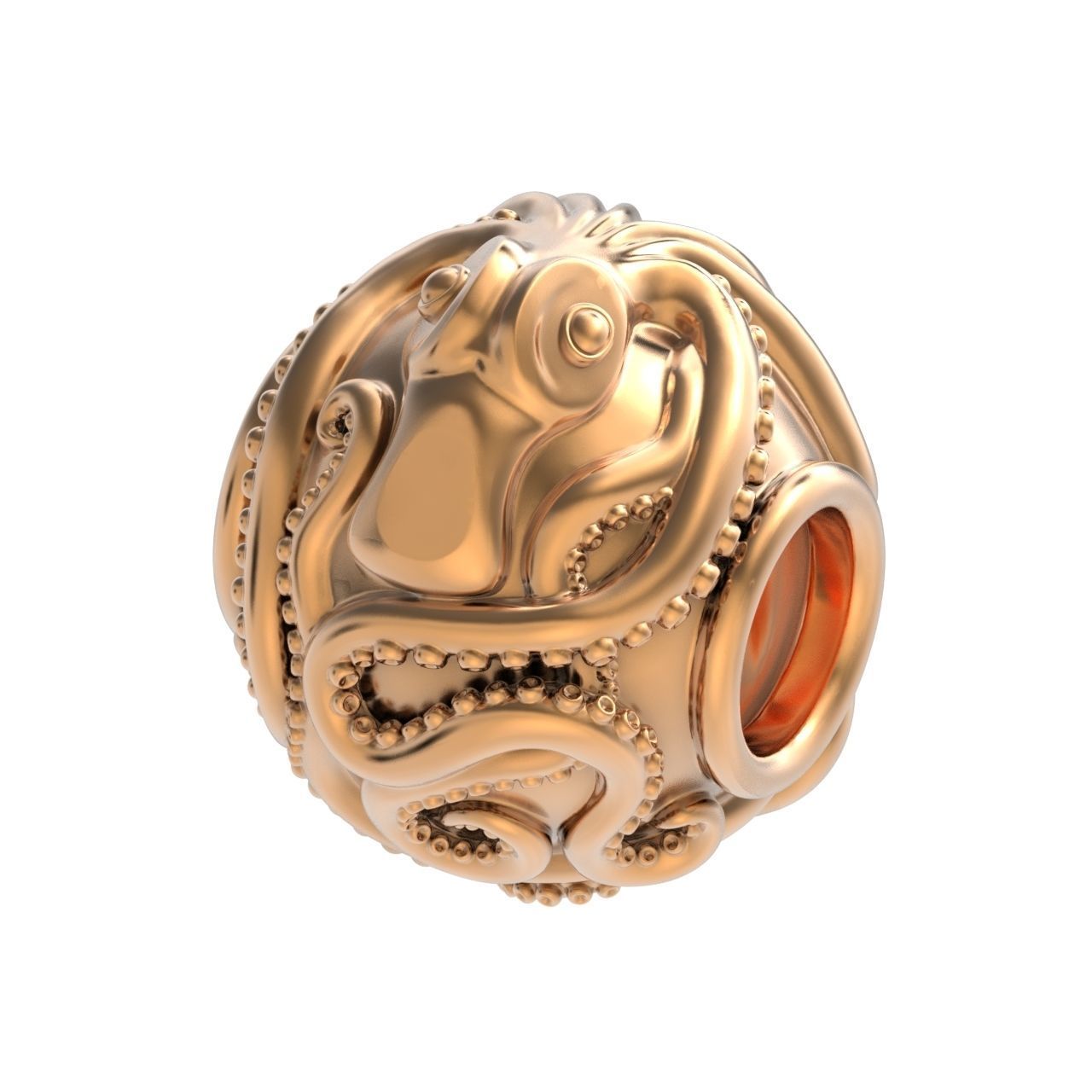 octopus charm 3D print model_25