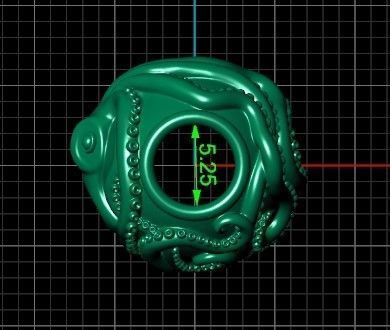 octopus charm 3D print model_3