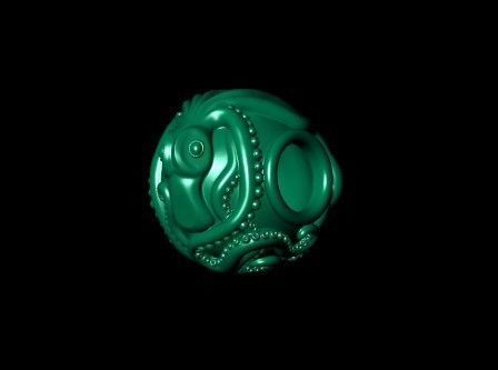 octopus charm 3D print model_36