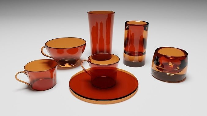 Tea Glassware Low-poly 3D model