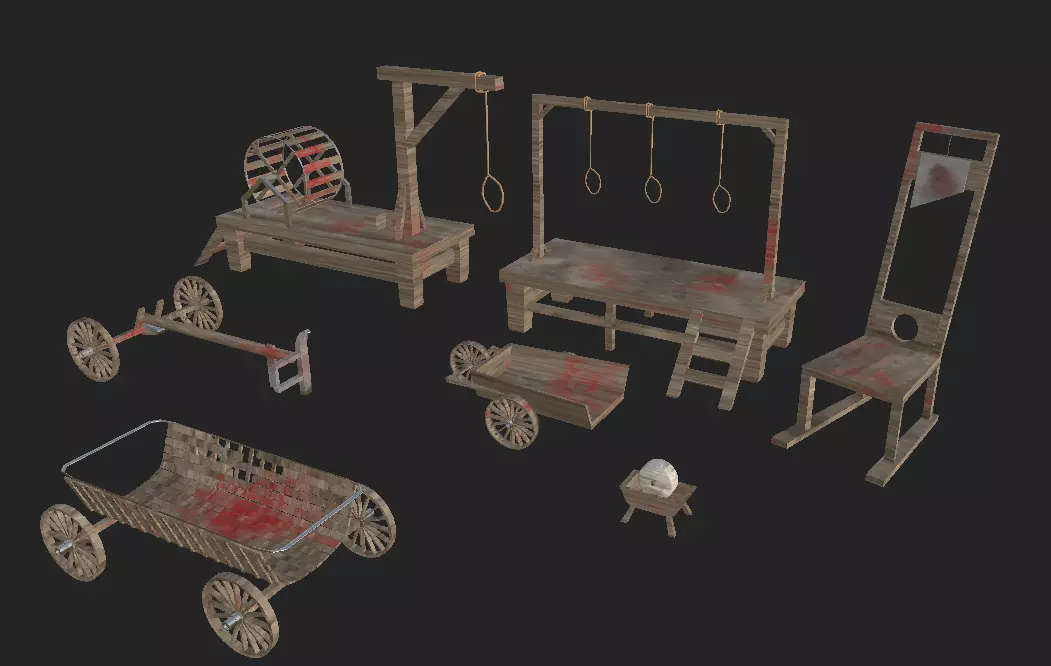 killing tools Low-poly 3D model_0