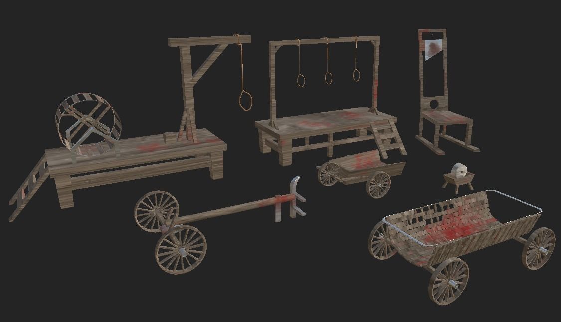 killing tools Low-poly 3D model_1