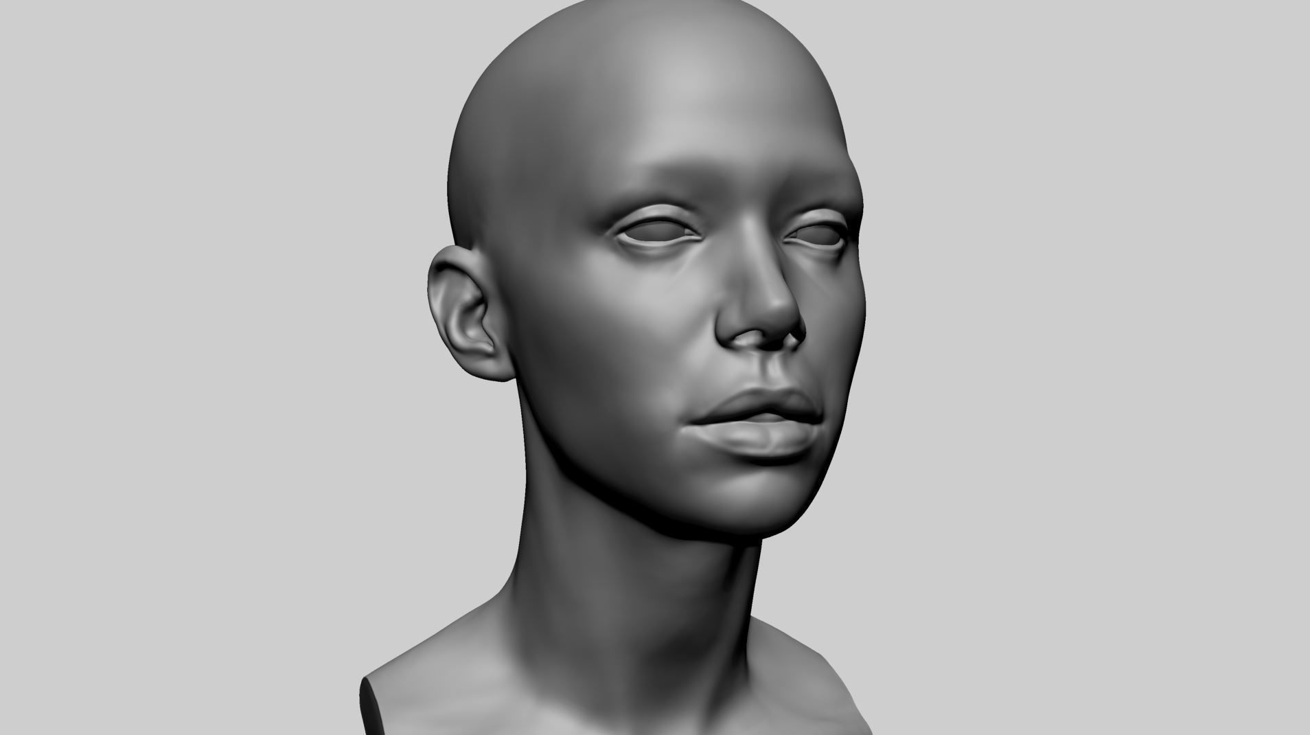 Female Head C 3D model_8