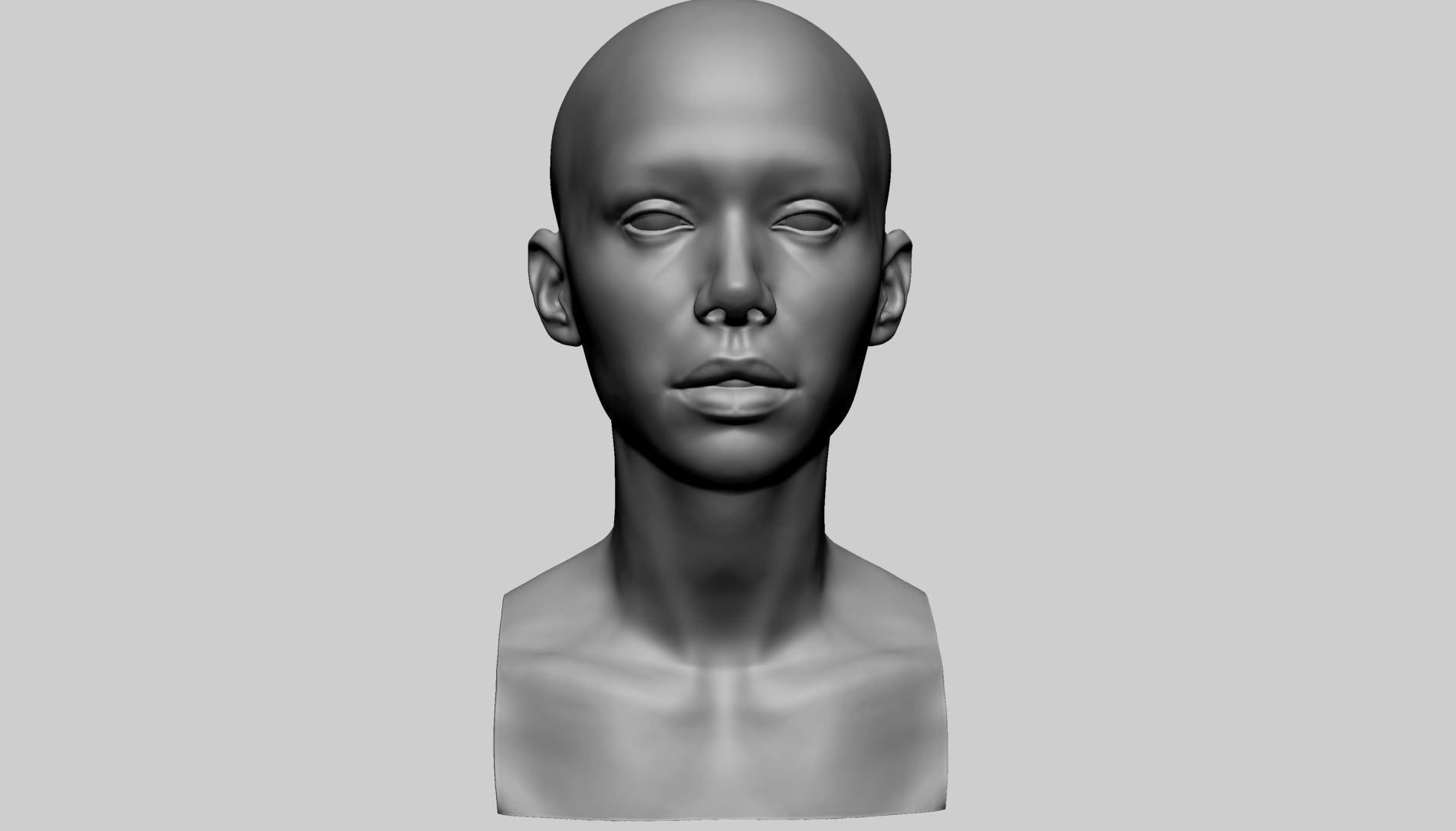 Female Head C 3D model_7