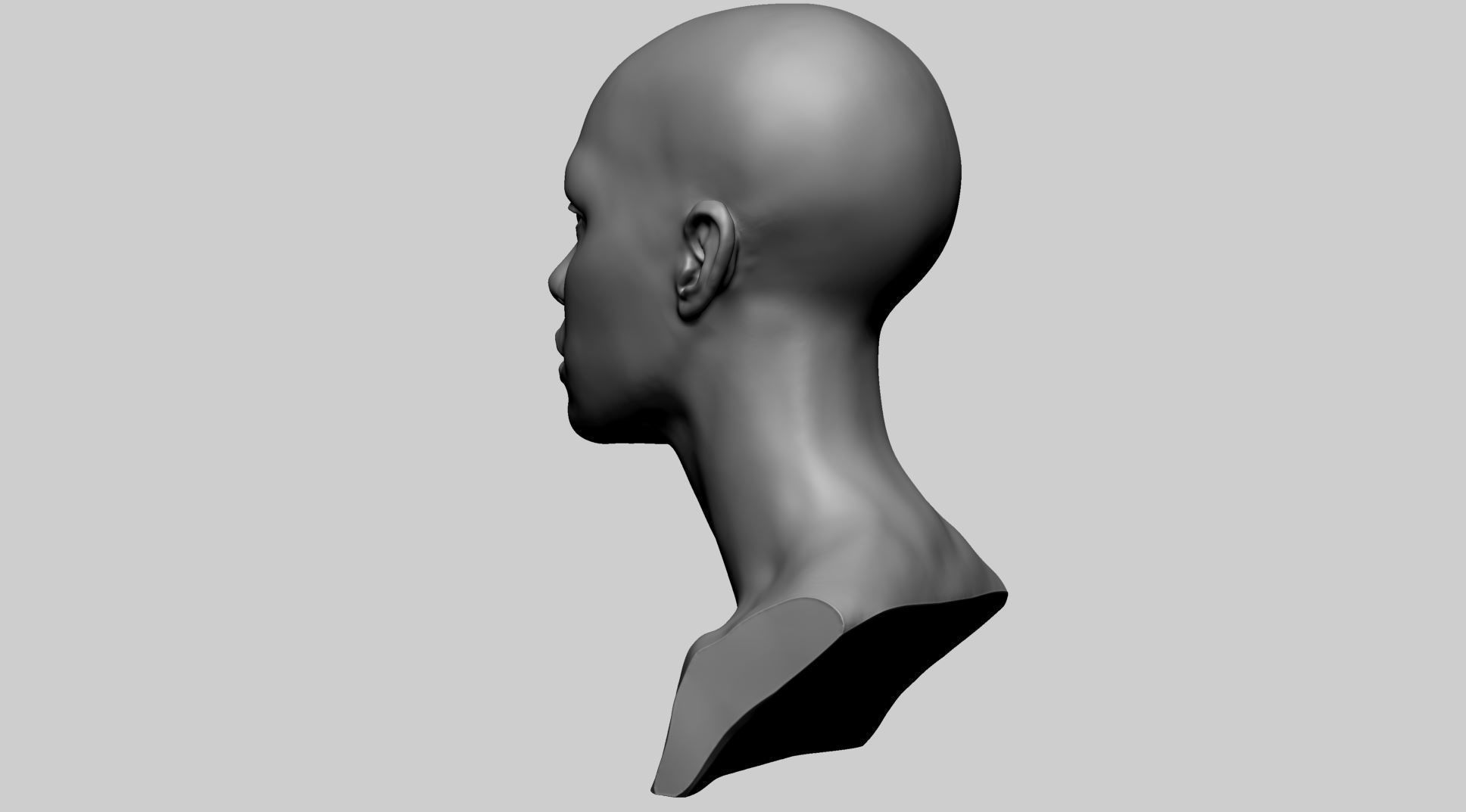 Female Head C 3D model_5