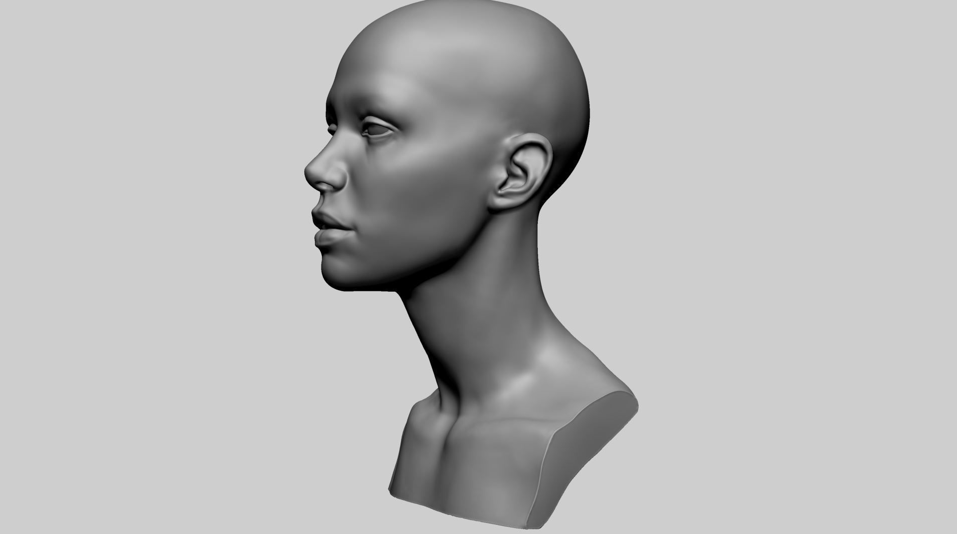 Female Head C 3D model_6