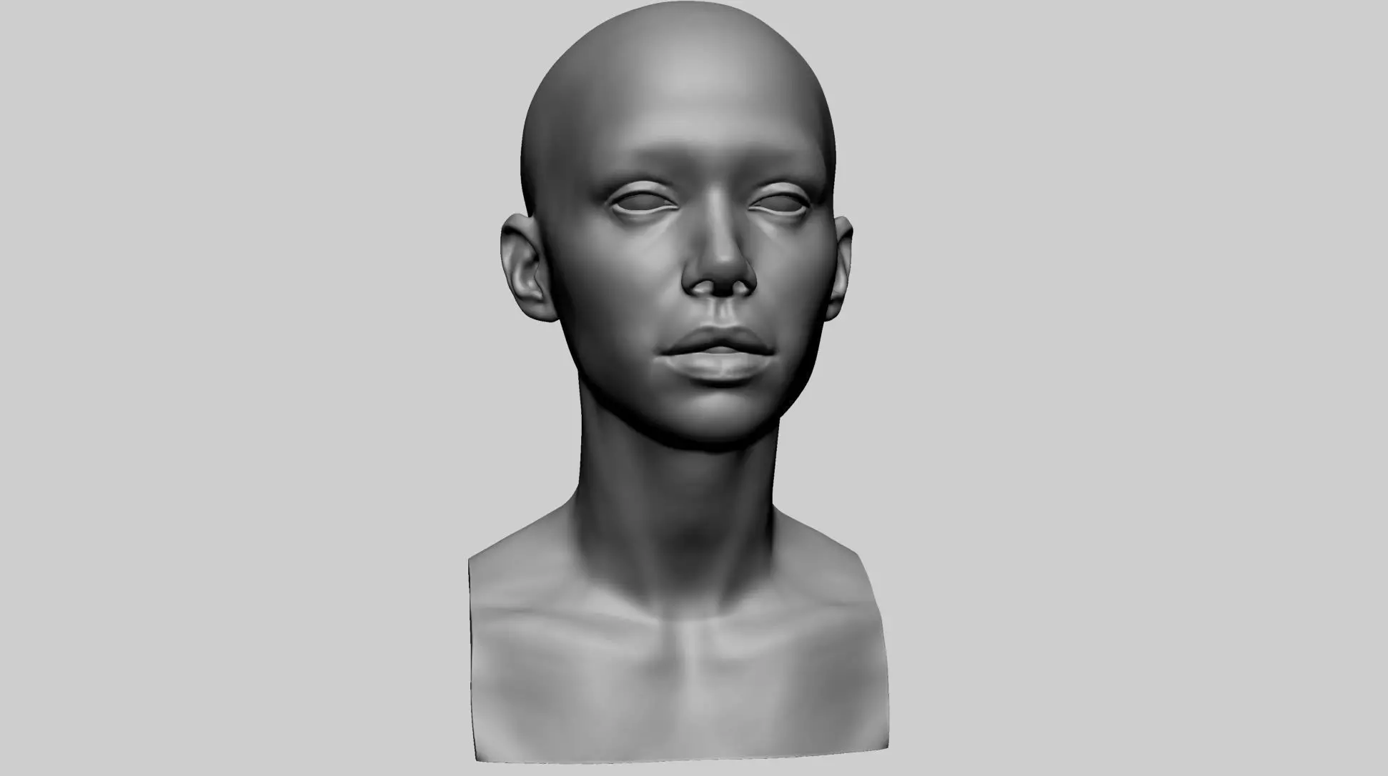 Female Head C 3D model_0