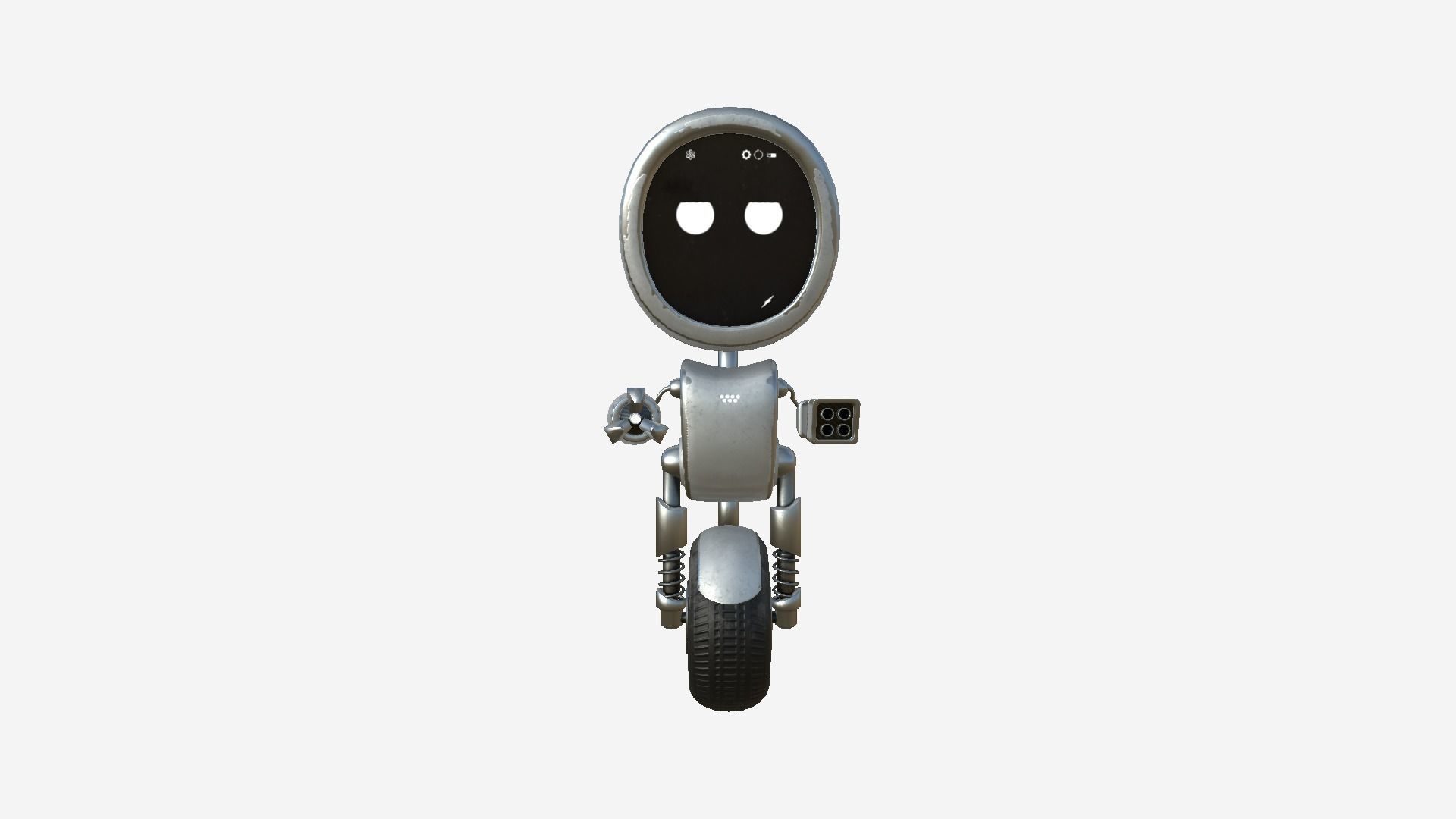 Wheel Robot H05 Steel - SciFi Character Design Low-poly 3D model_1