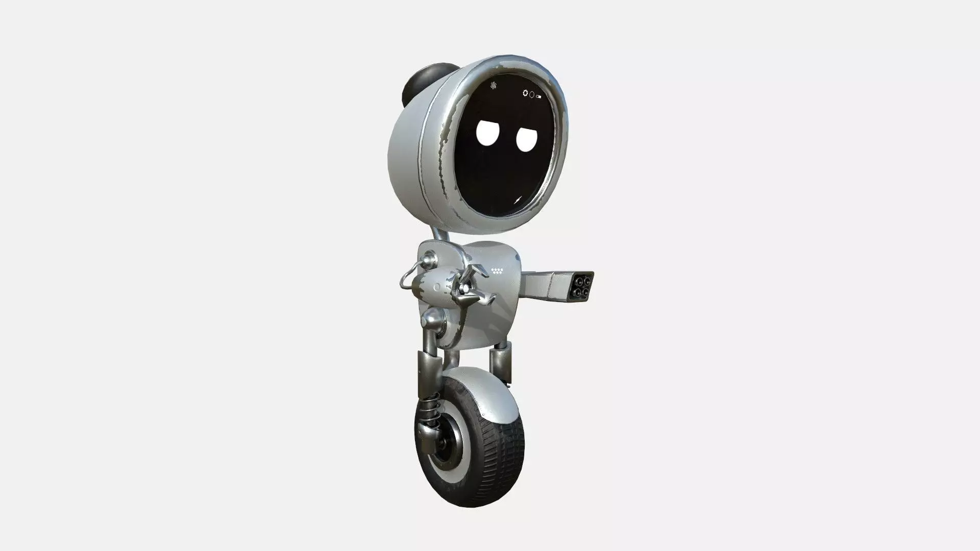 Wheel Robot H05 Steel - SciFi Character Design Low-poly 3D model_0