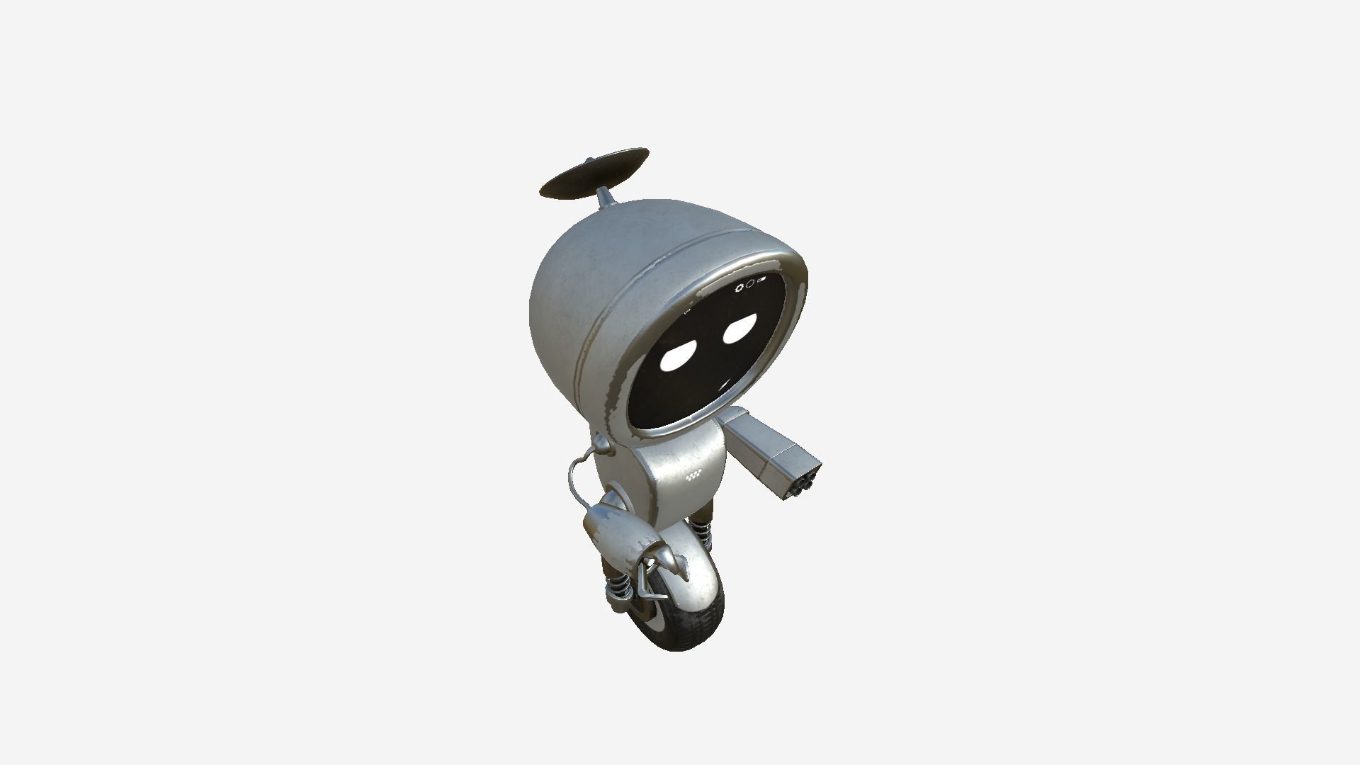 Wheel Robot H05 Steel - SciFi Character Design Low-poly 3D model_4