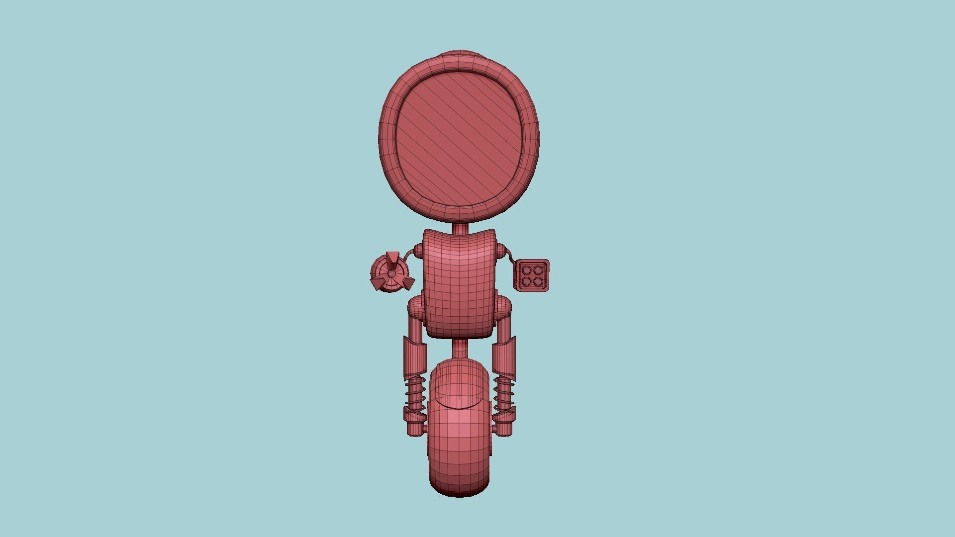 Wheel Robot H06 Dark Steel - SciFi Character Design Low-poly 3D model_14