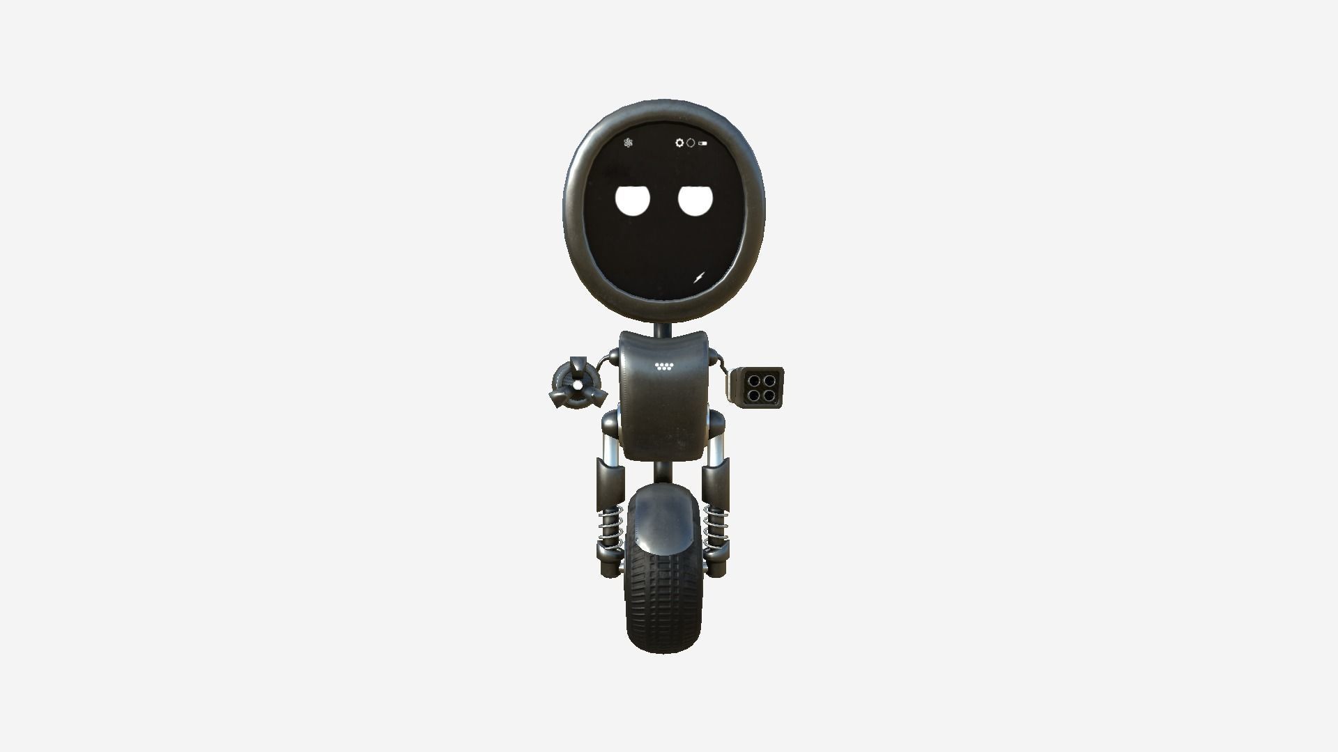 Wheel Robot H06 Dark Steel - SciFi Character Design Low-poly 3D model_1