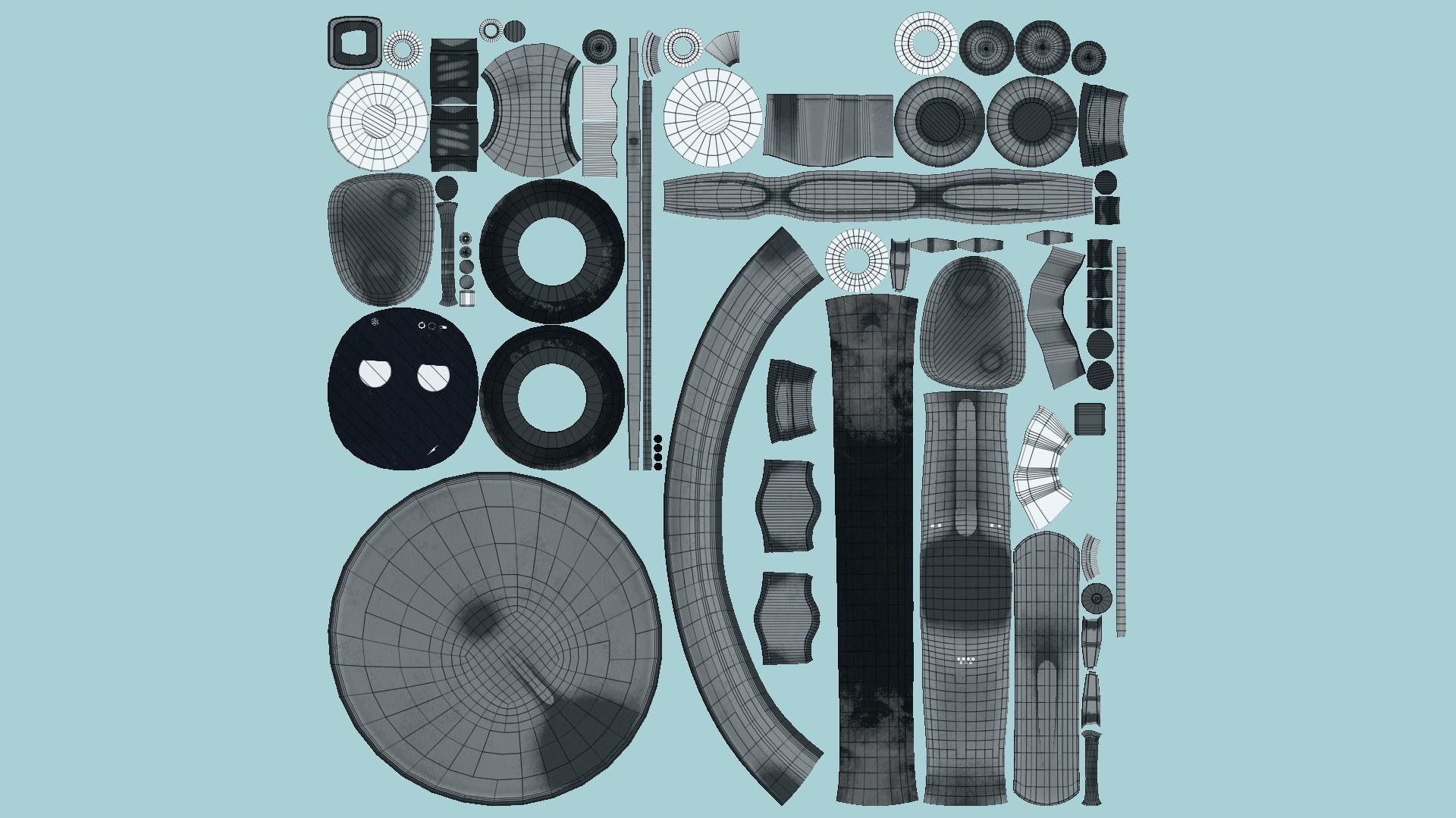 Wheel Robot H06 Dark Steel - SciFi Character Design Low-poly 3D model_5