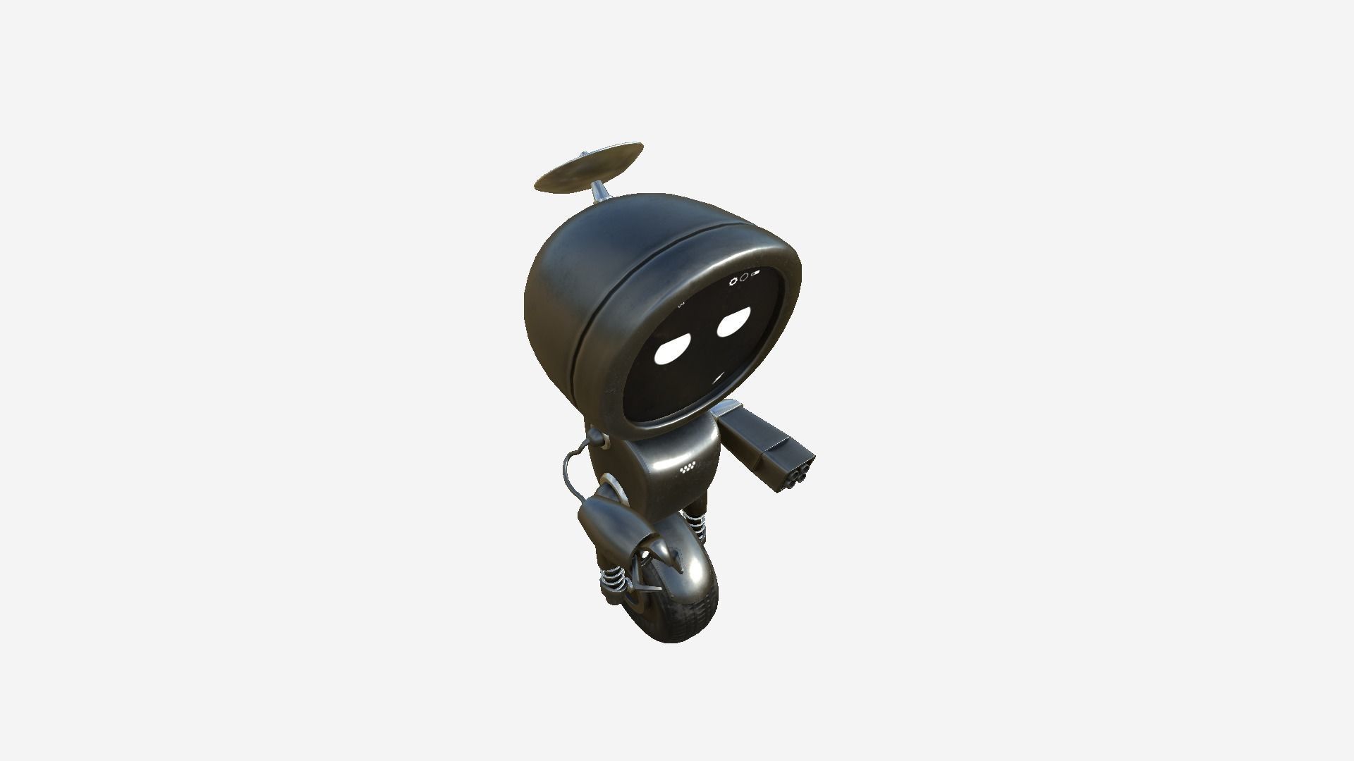 Wheel Robot H07 Gold - SciFi Character Design Low-poly 3D model_4