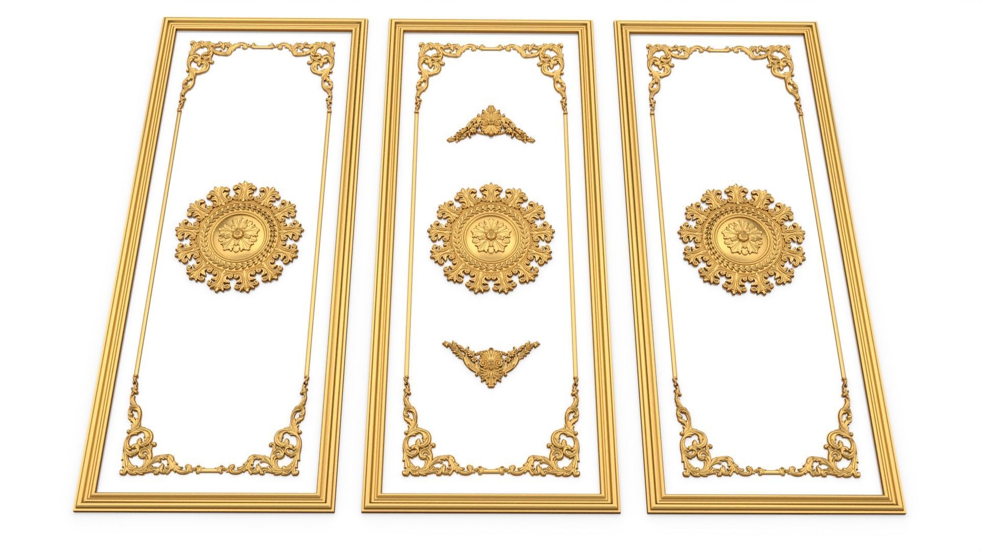 Plaster decorative frame 3d mode 011 3D model_3