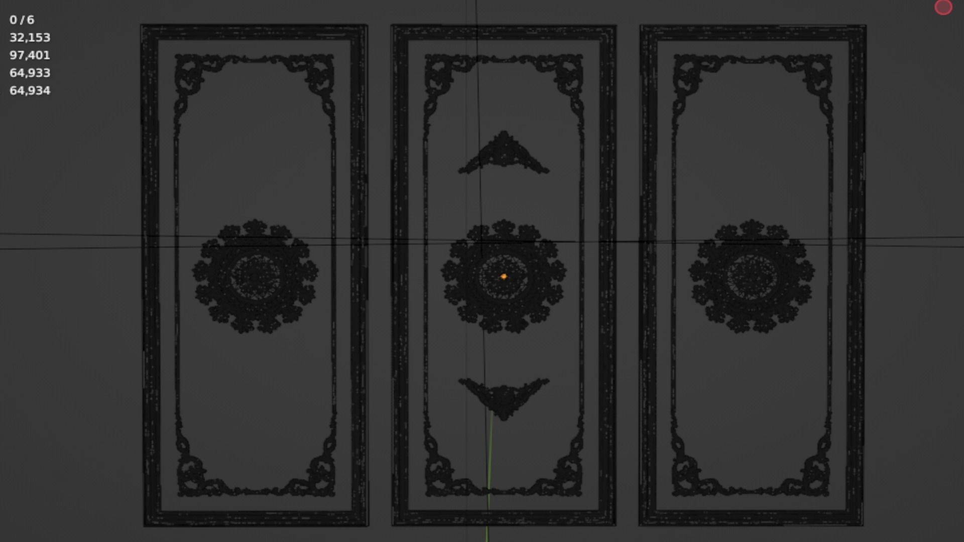 Plaster decorative frame 3d mode 011 3D model_5