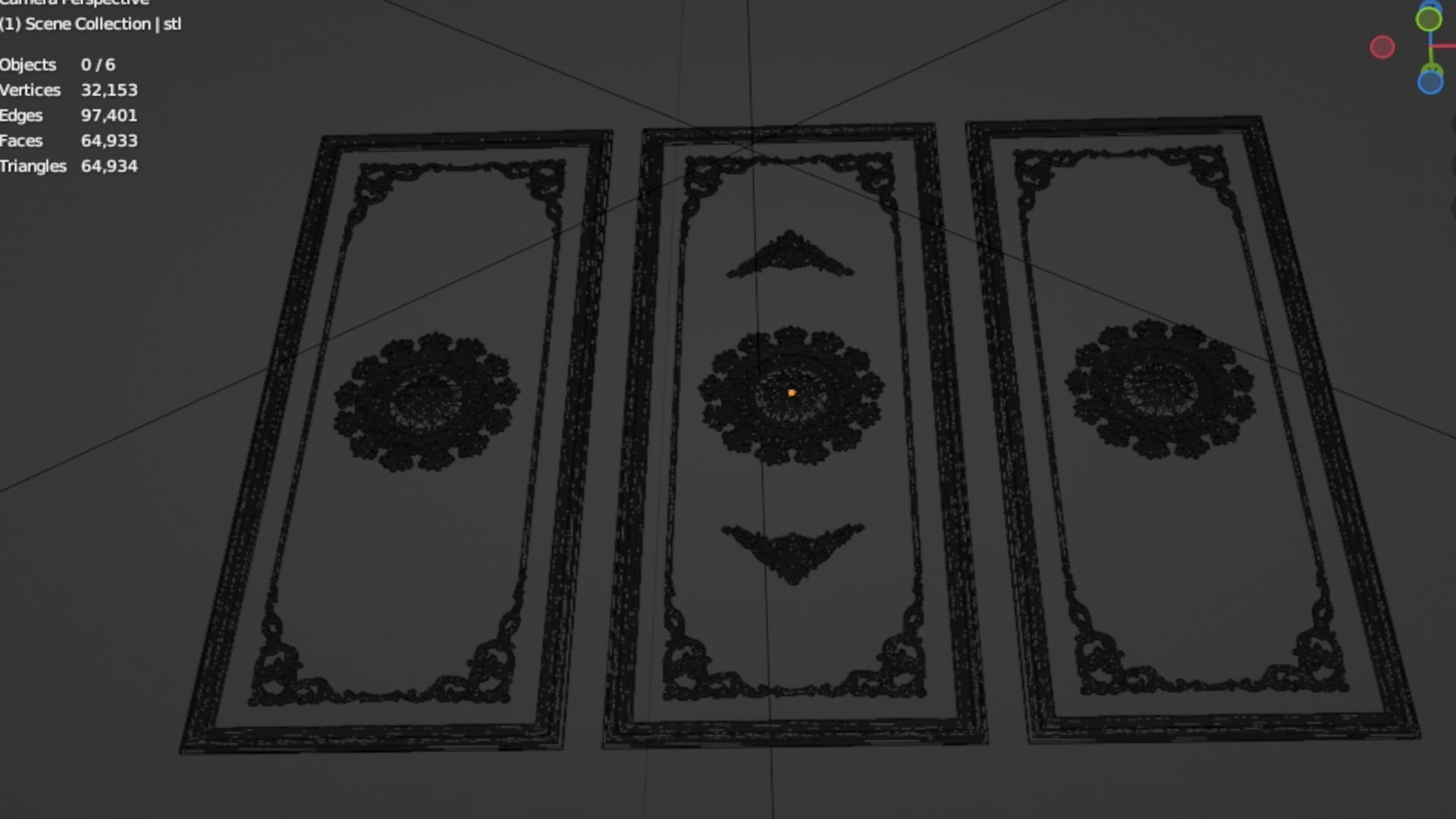 Plaster decorative frame 3d mode 011 3D model_7