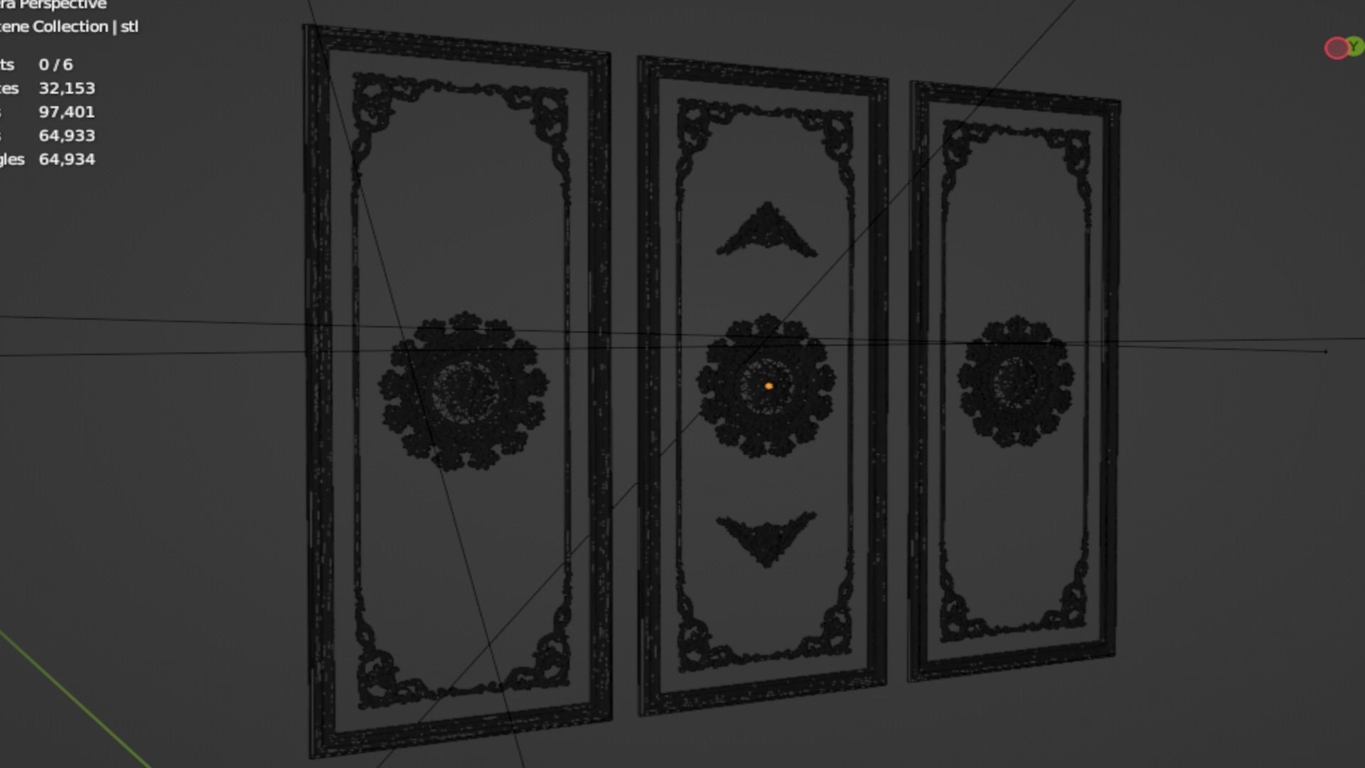 Plaster decorative frame 3d mode 011 3D model_6