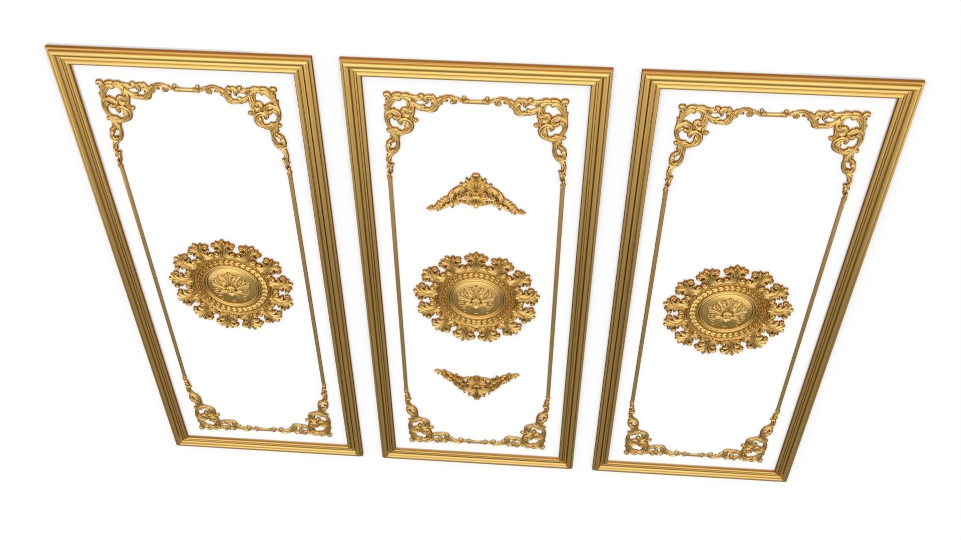 Plaster decorative frame 3d mode 011 3D model_4