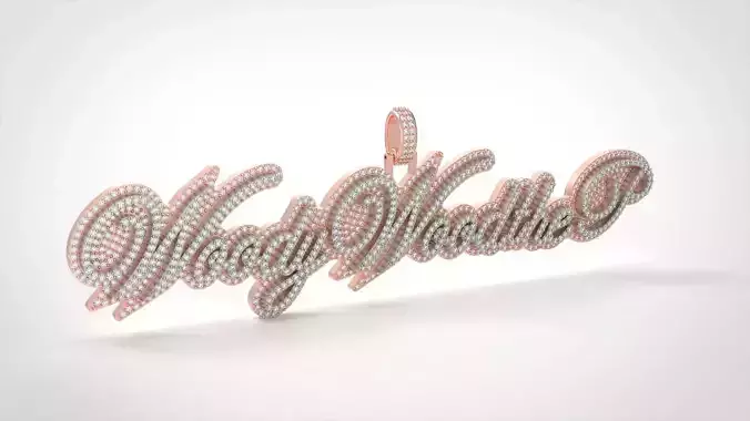 Model 726 Woody Wood The P Name Diamond Pendant