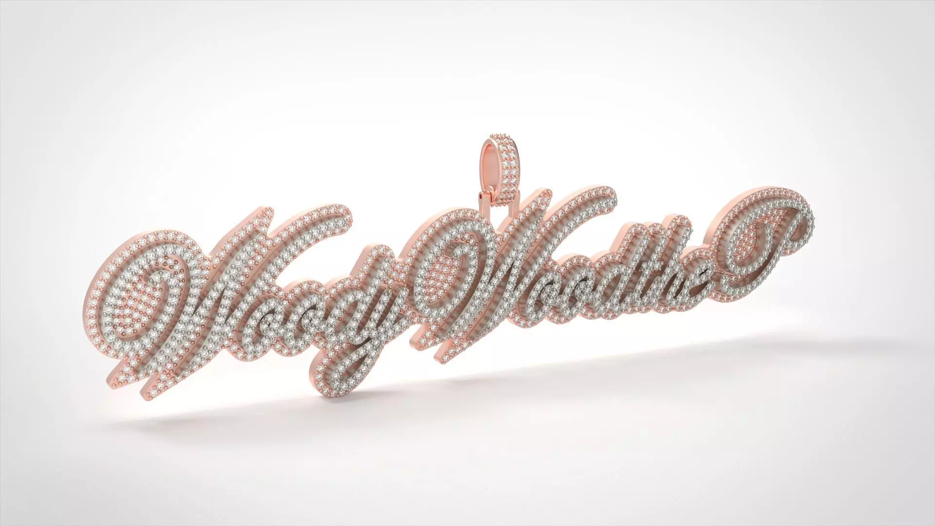 Model 726 Woody Wood The P Name Diamond Pendant 3D print model
