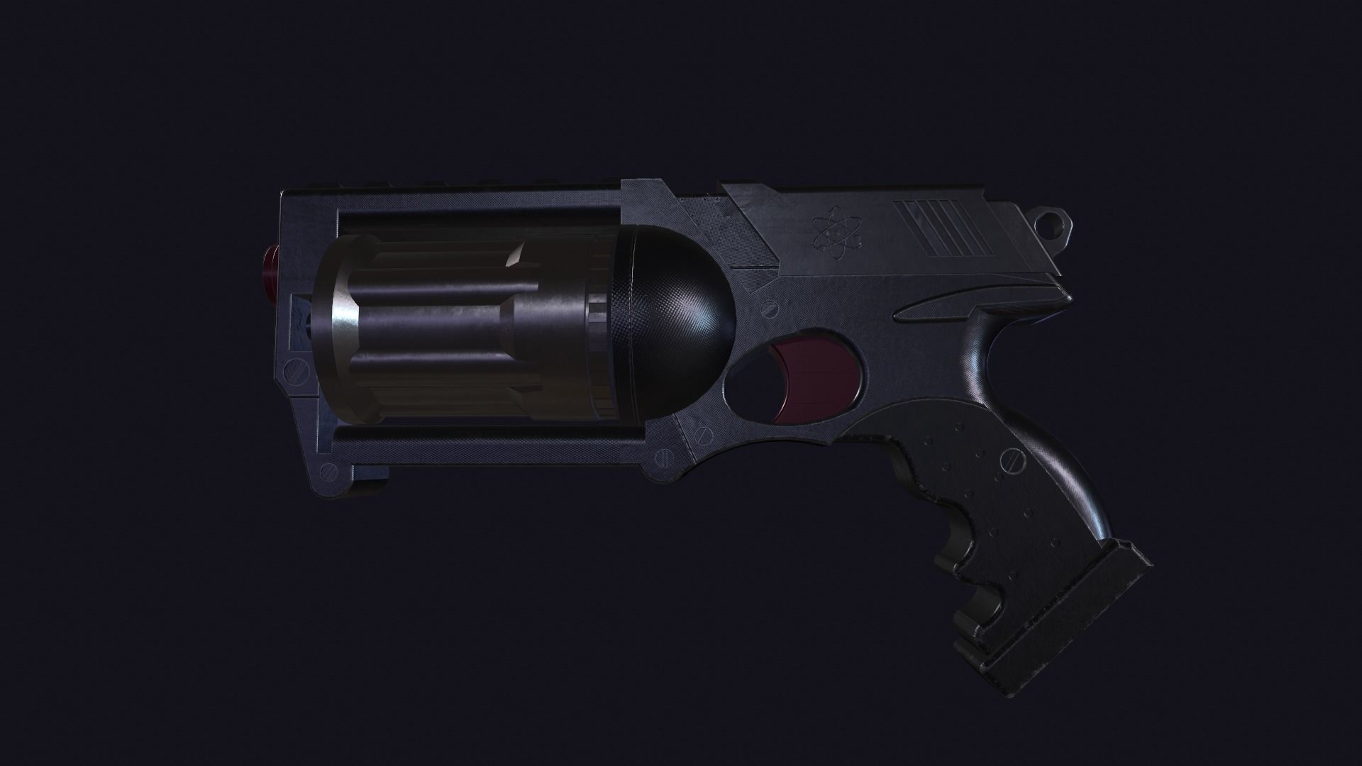 SCI fi revolver Low-poly 3D model_5