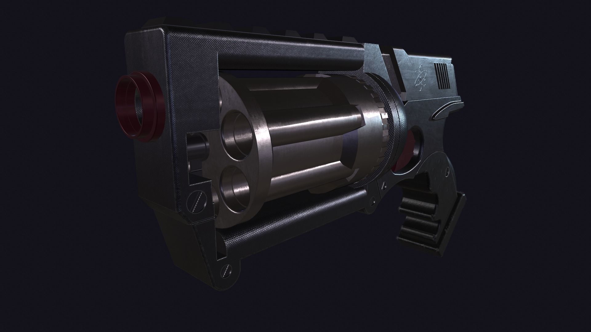 SCI fi revolver Low-poly 3D model_2