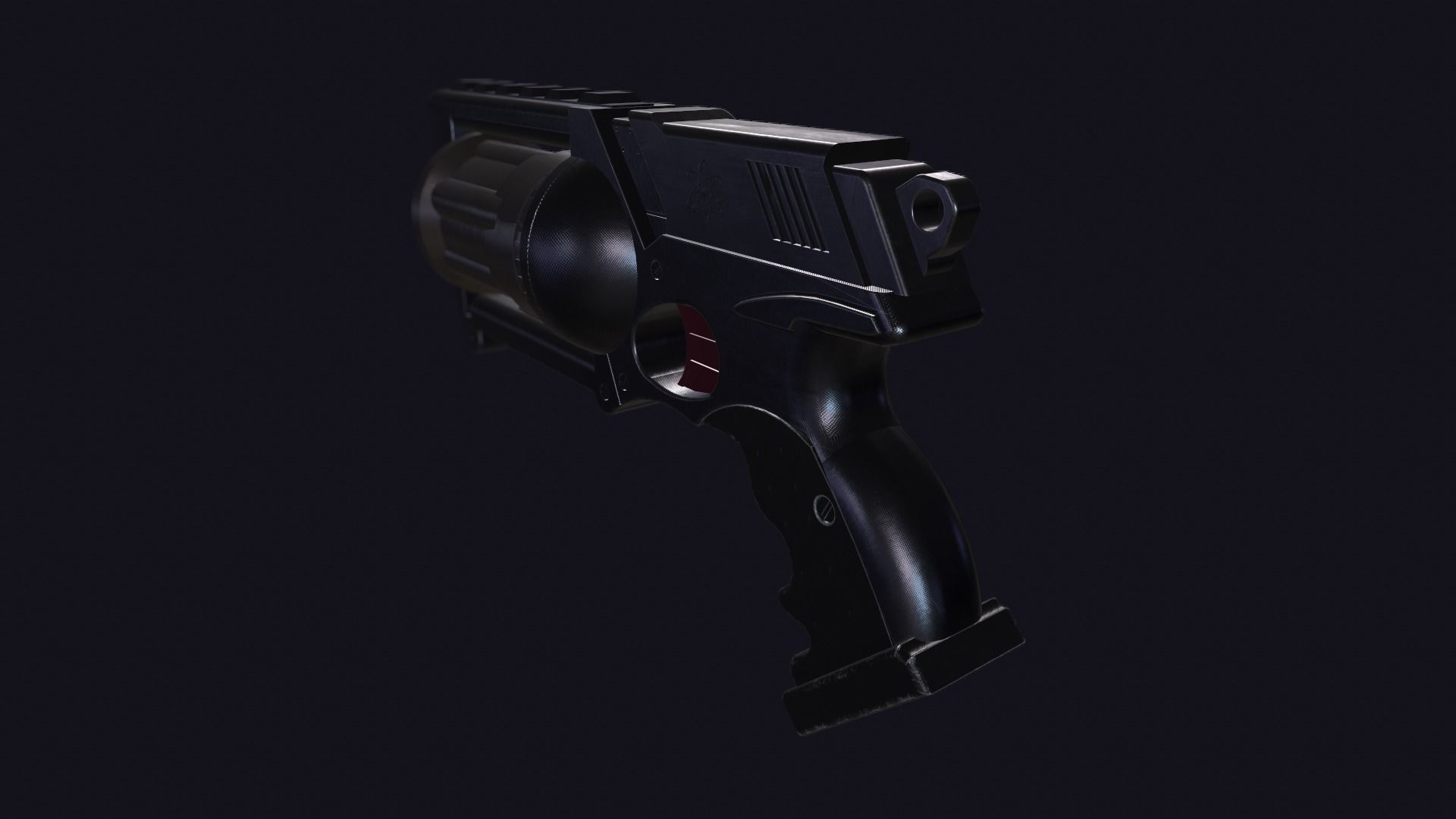 SCI fi revolver Low-poly 3D model_4