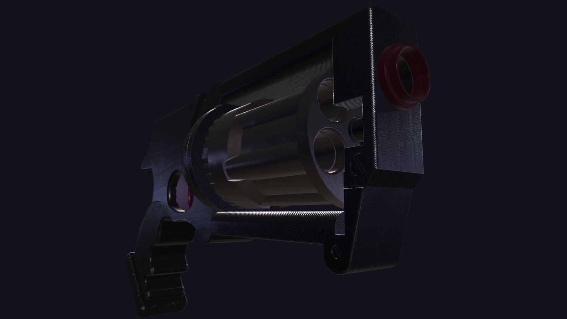 SCI fi revolver Low-poly 3D model_9
