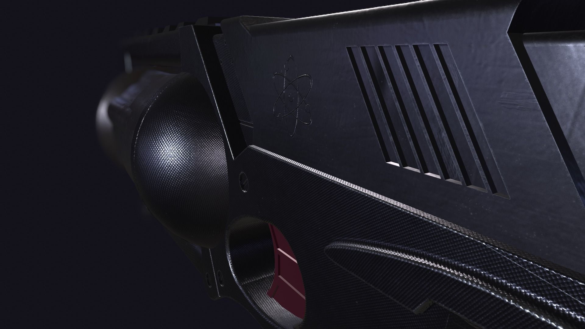 SCI fi revolver Low-poly 3D model_6