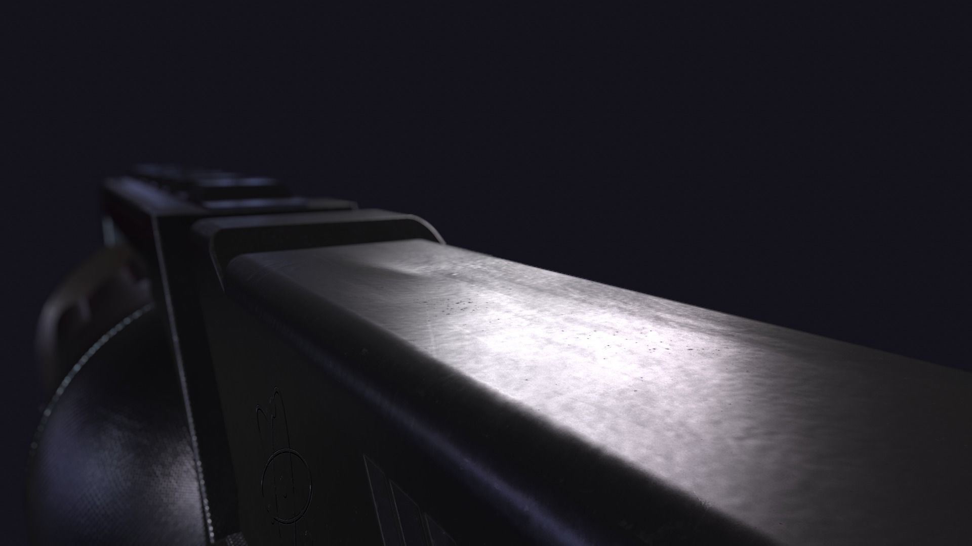 SCI fi revolver Low-poly 3D model_8