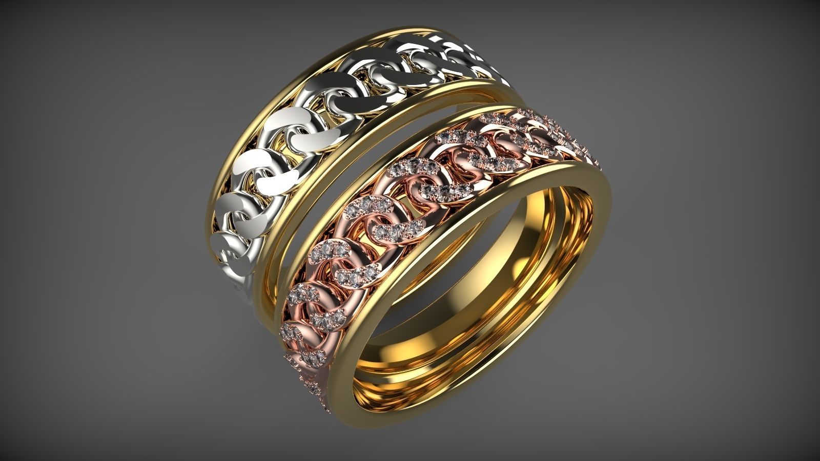 Cuban Rings  3D print model_3
