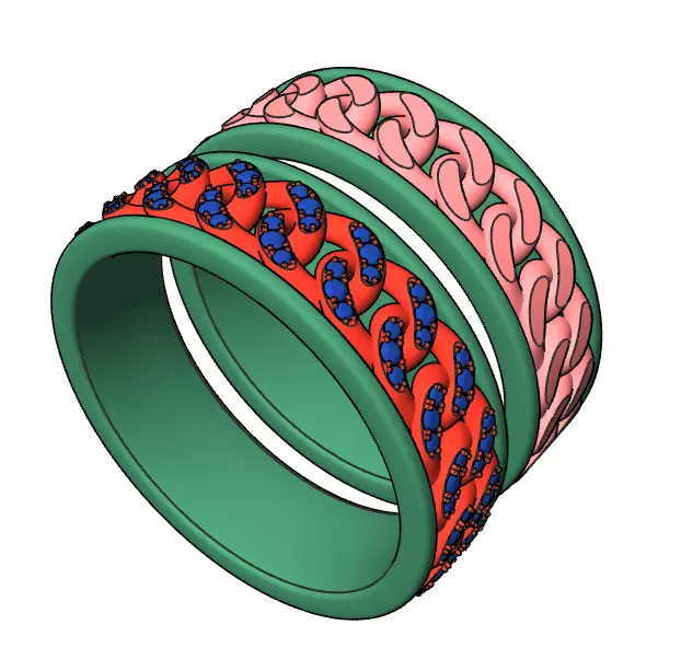 Cuban Rings  3D print model_0