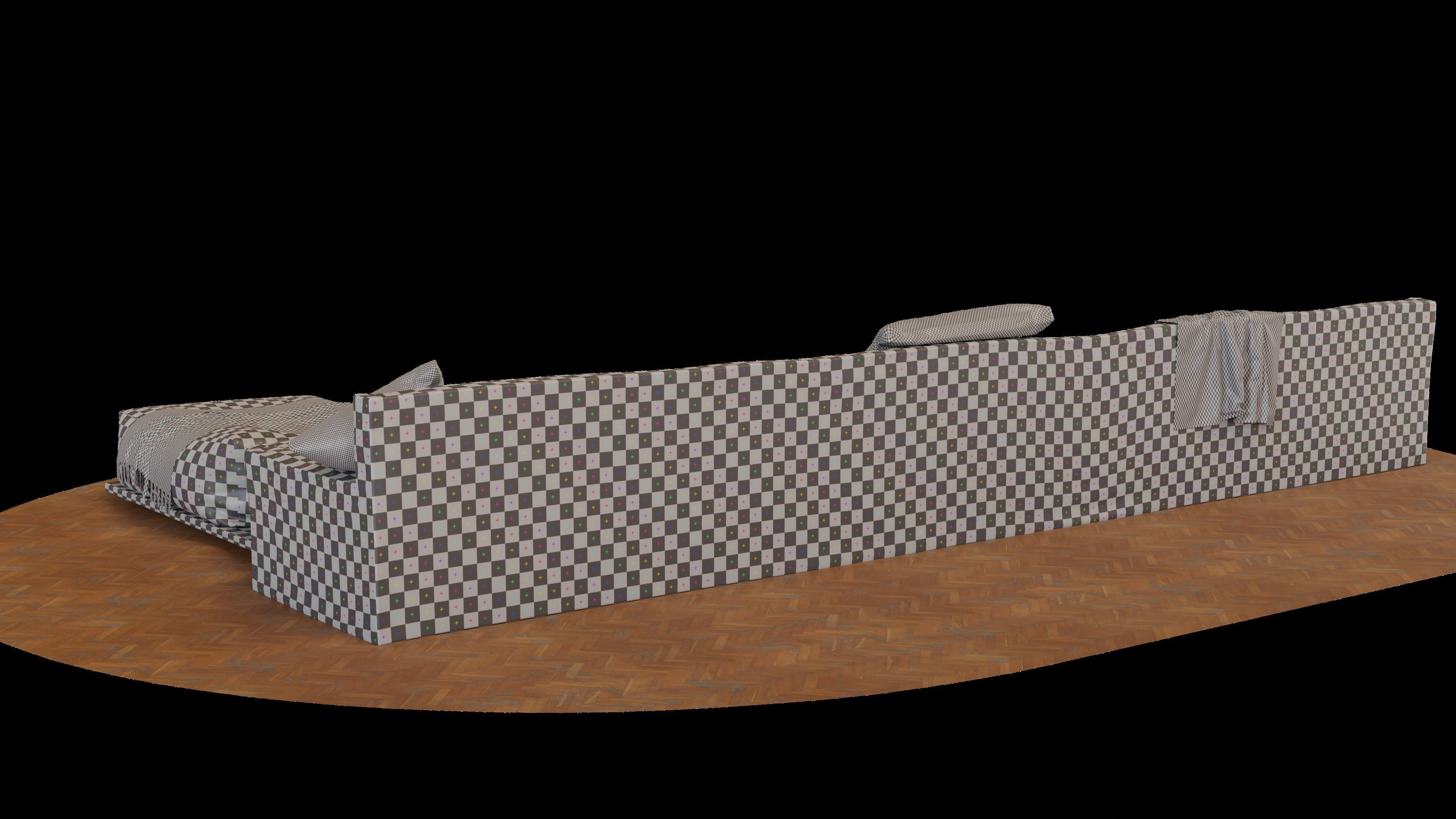 Old leather couch 3D model_9