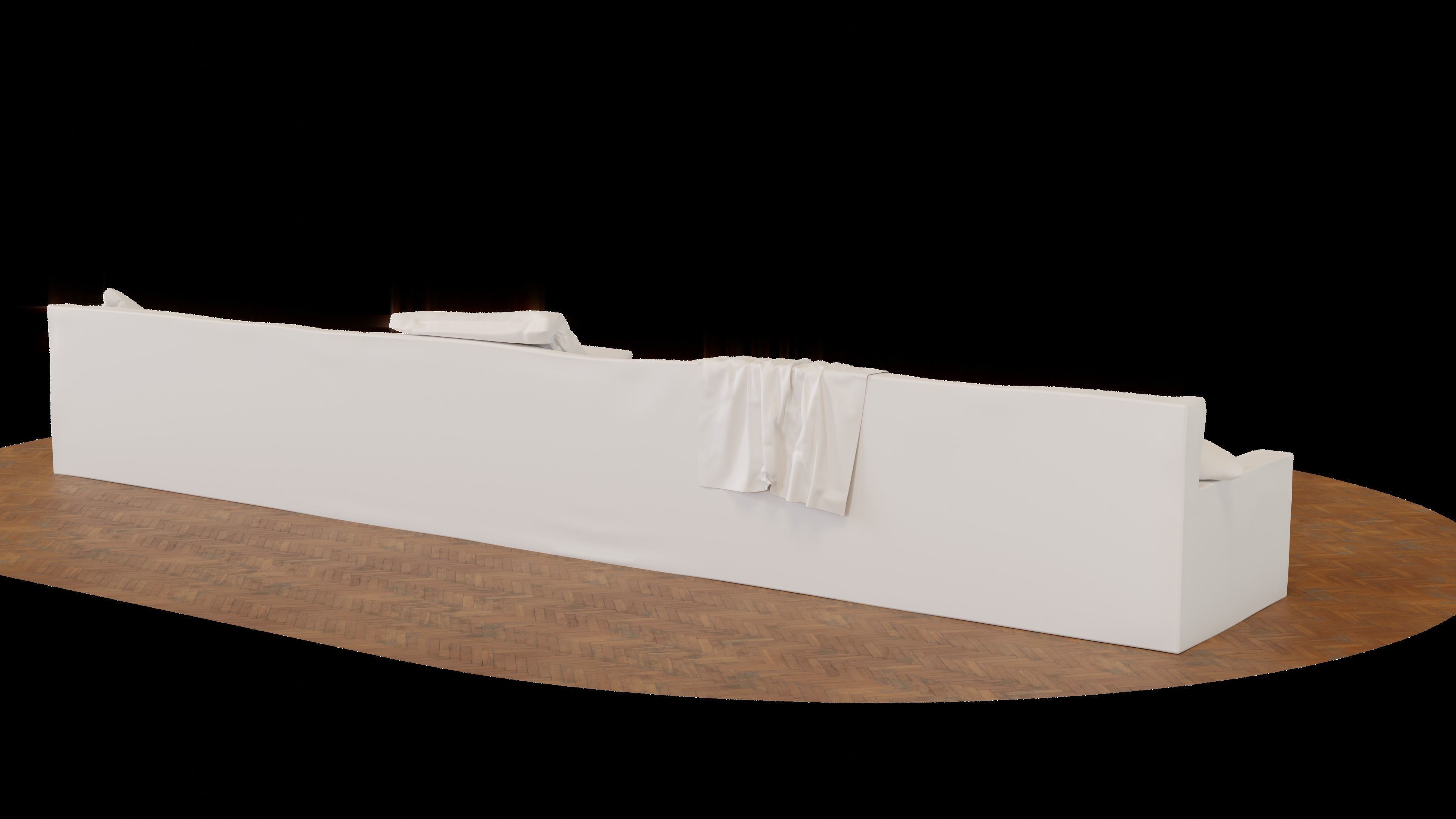 Old leather couch 3D model_11