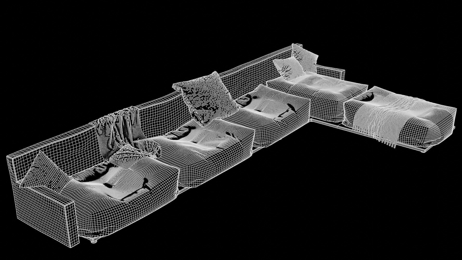 Old leather couch 3D model_17