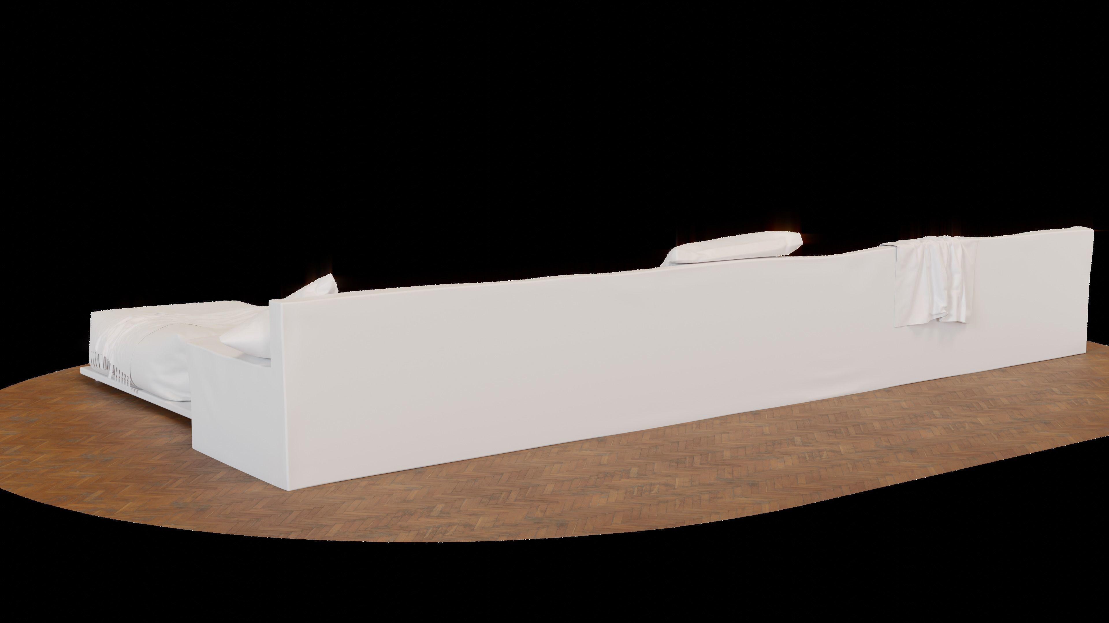 Old leather couch 3D model_8