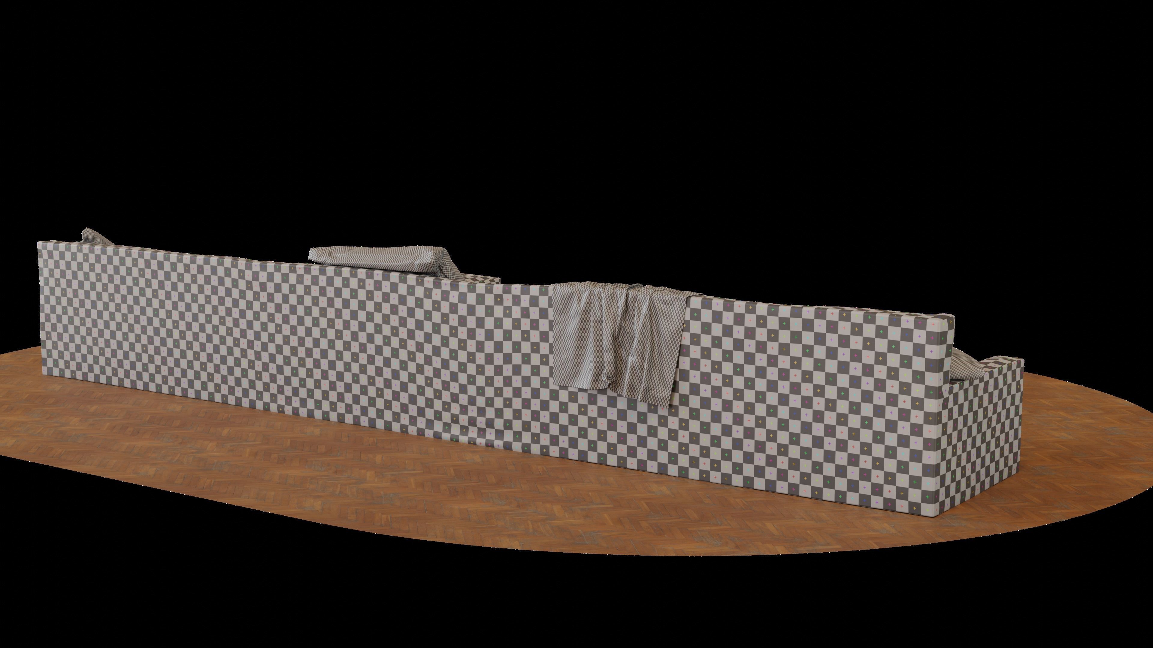 Old leather couch 3D model_12