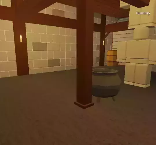 Cauldron room with pot Free 3D model