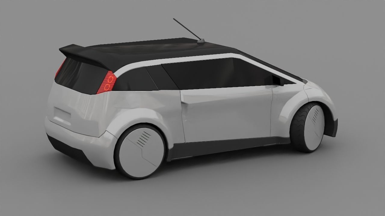 futuristic city car  3D model_4