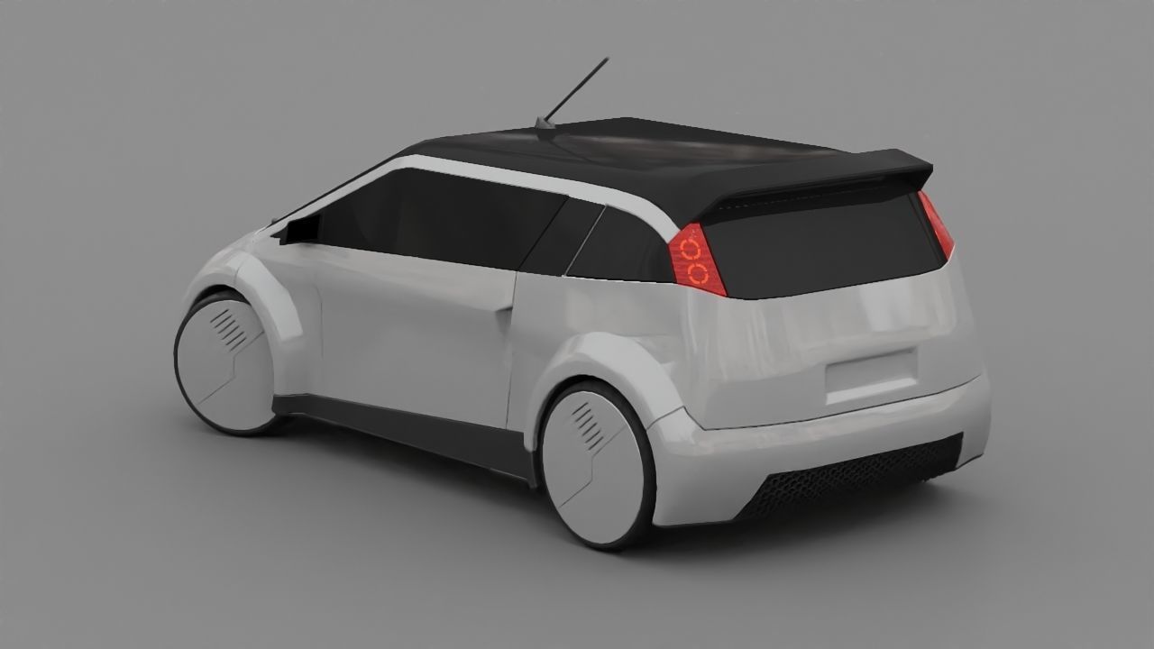 futuristic city car  3D model_2