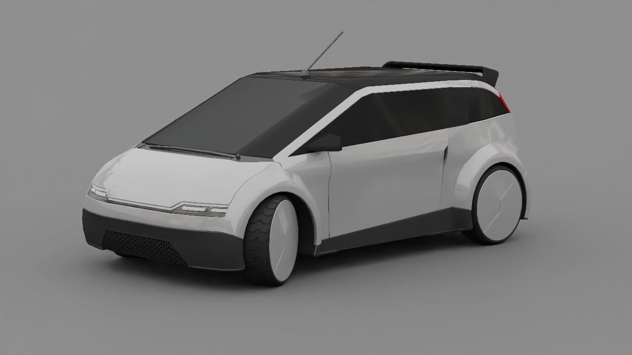 futuristic city car  3D model_1