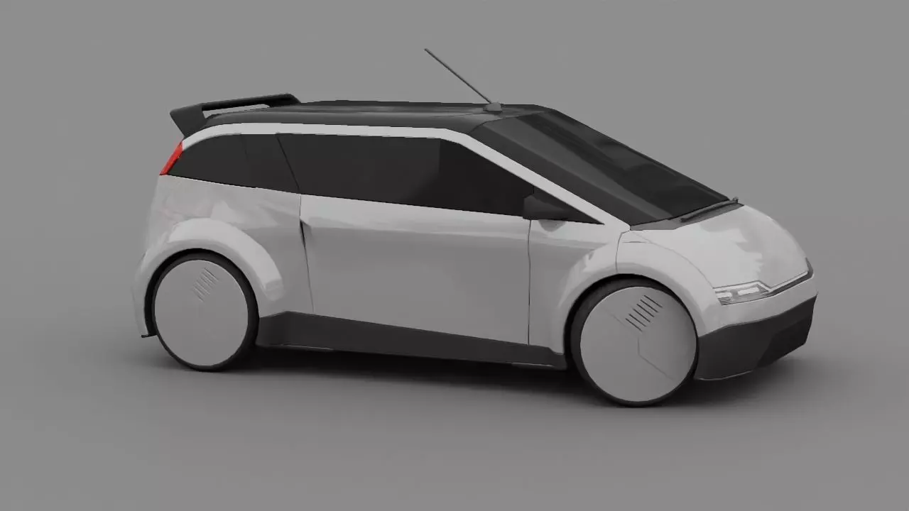 futuristic city car  3D model_0