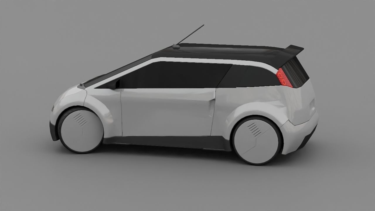 futuristic city car  3D model_5