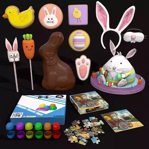 Easter Props Mix One 3D Model Collection