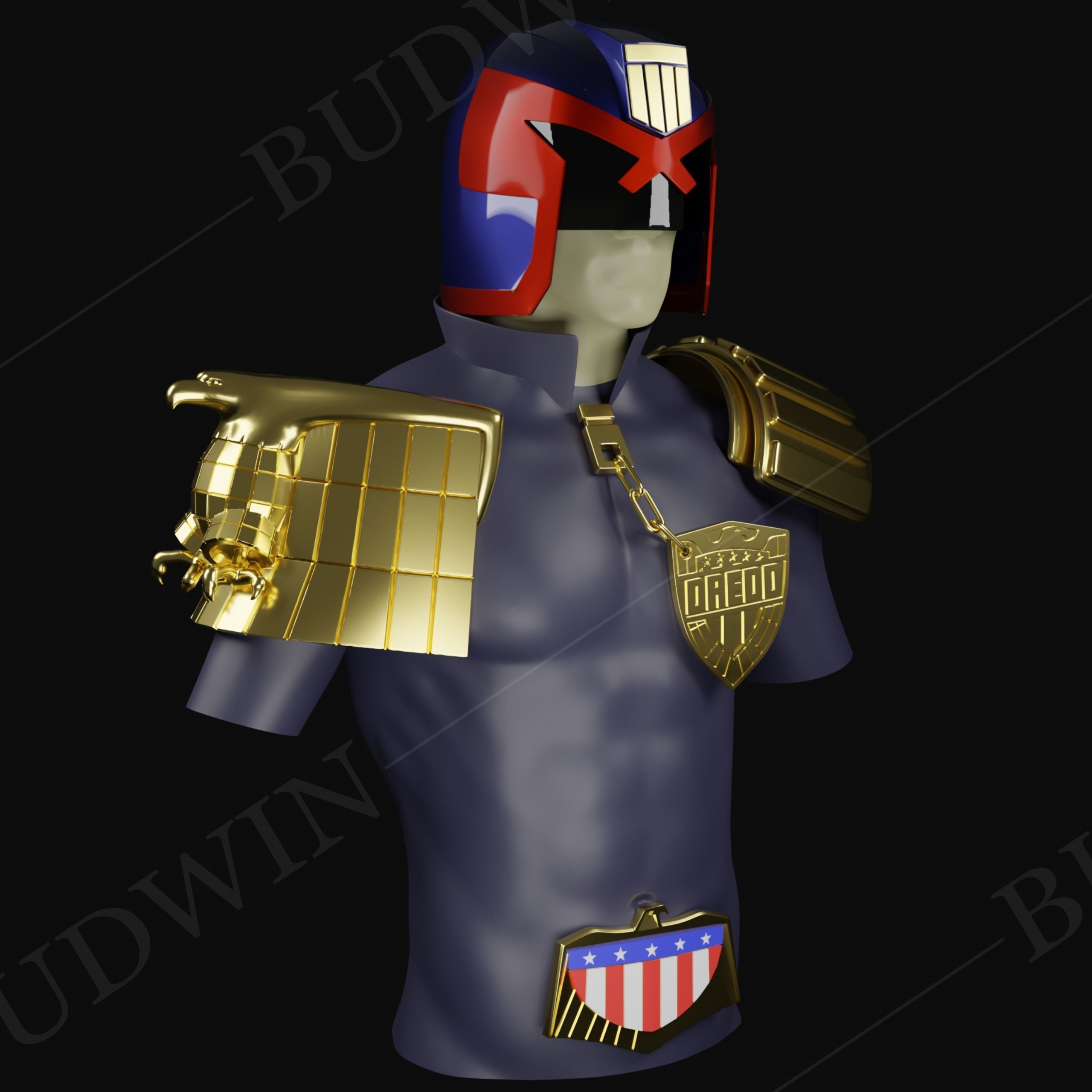 Judge Dredd Cosplay Set Free 3D print model_2