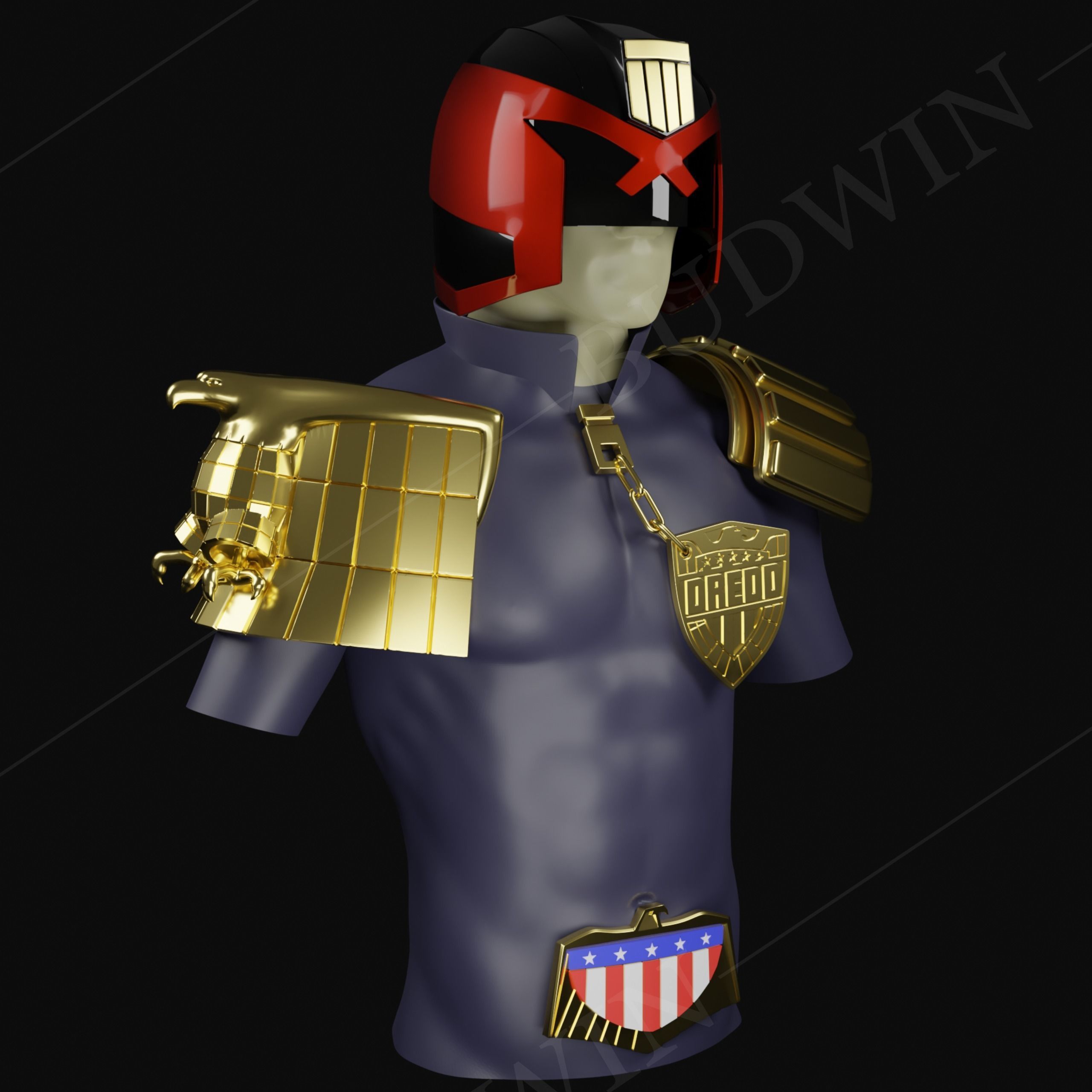 Judge Dredd Cosplay Set Free 3D print model_3