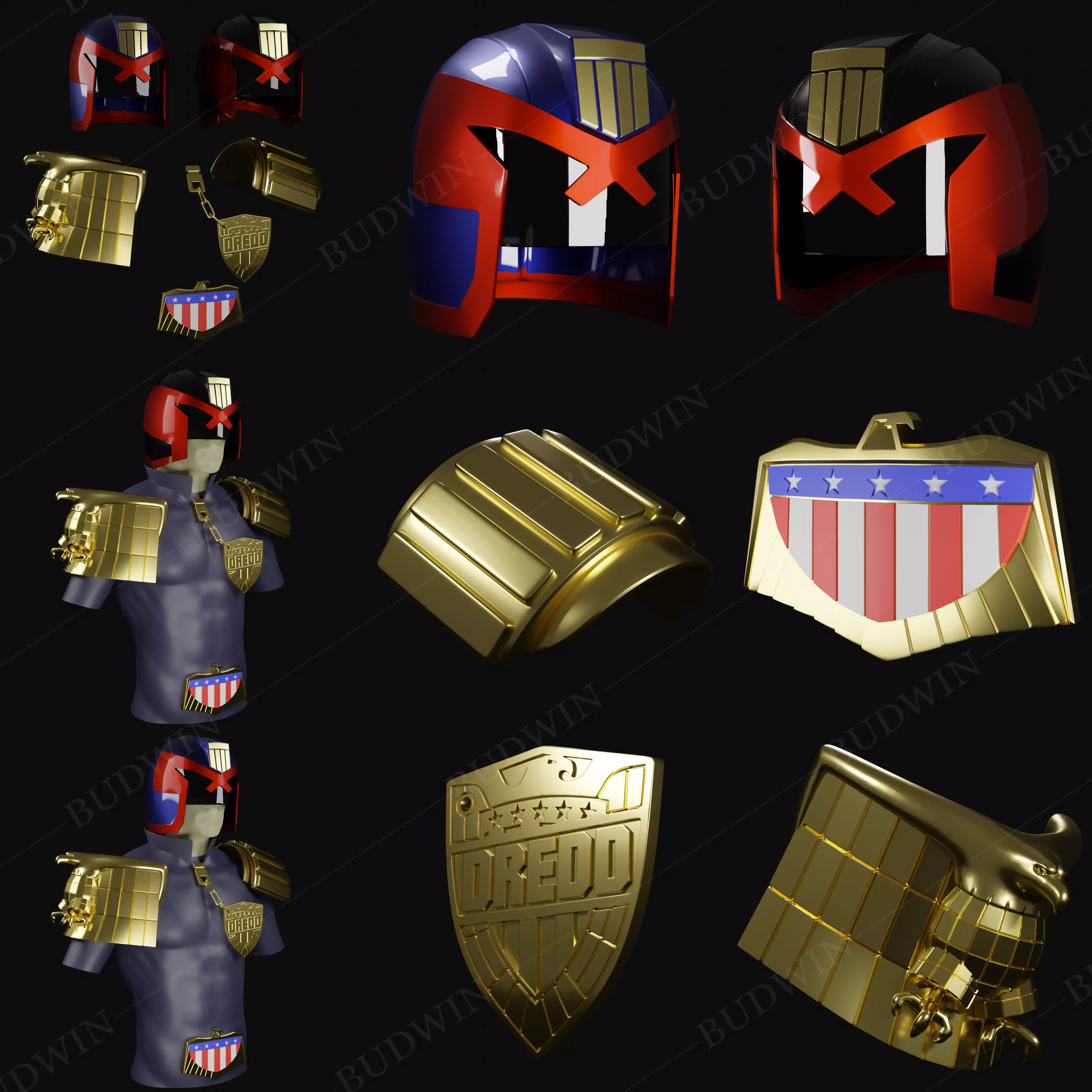 Judge Dredd Cosplay Set Free 3D print model_0