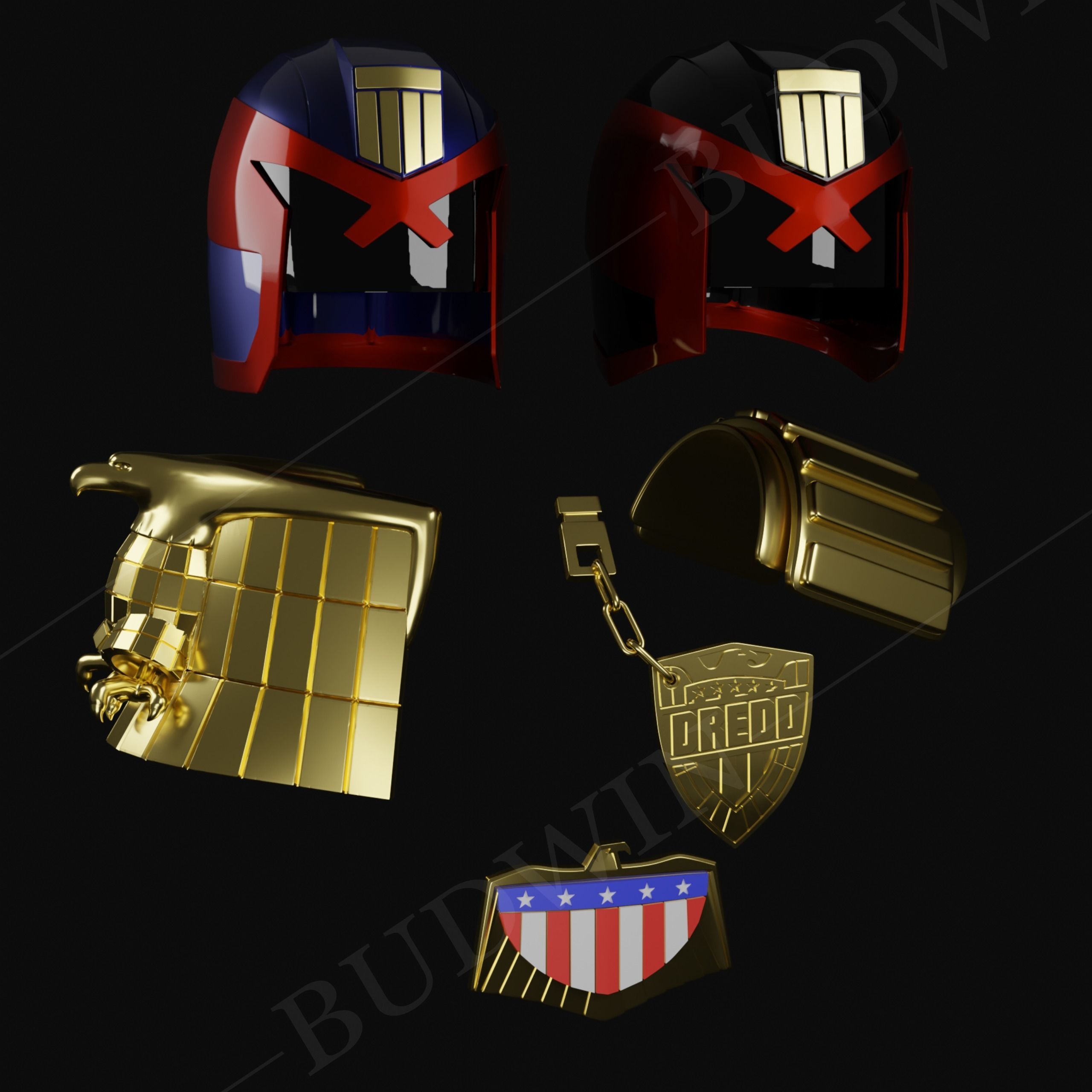 Judge Dredd Cosplay Set Free 3D print model_1
