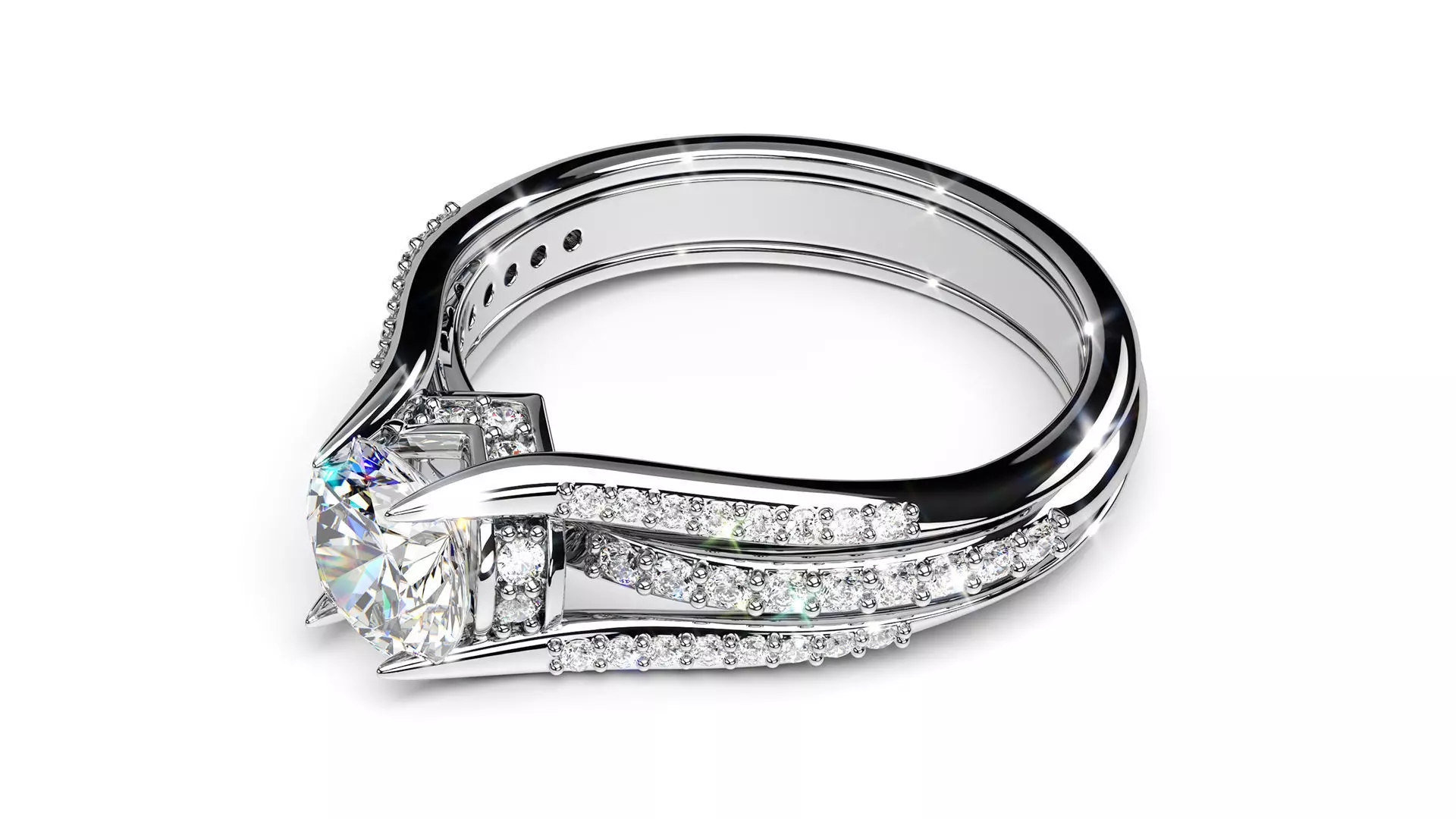 3D Jewelry Rendering Scene Engagement Ring  Rhinoceros 3D 3D model_0